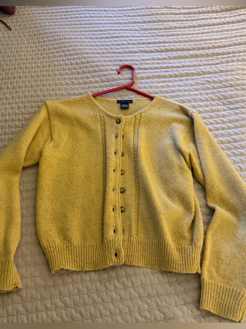 The Limited Sunny Yellow Button-Up Knit Cardigan